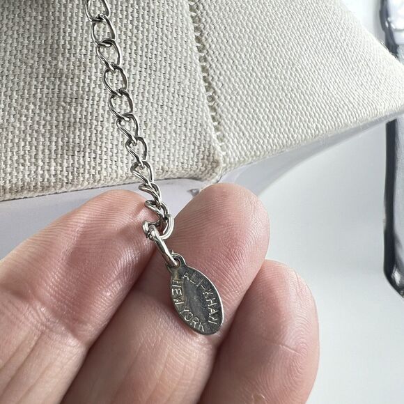 Ali Khan New York Two Strand Faceted Bead Necklace Black Silver Clear Acrylic - Picture 5 of 8